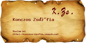 Konczos Zsófia névjegykártya